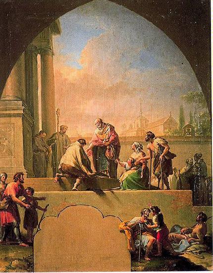 Francisco Bayeu Charity of Saint Elladius of Toledo, oil painting by Francisco Bayeu. Cathedral of Toledo cloister Germany oil painting art